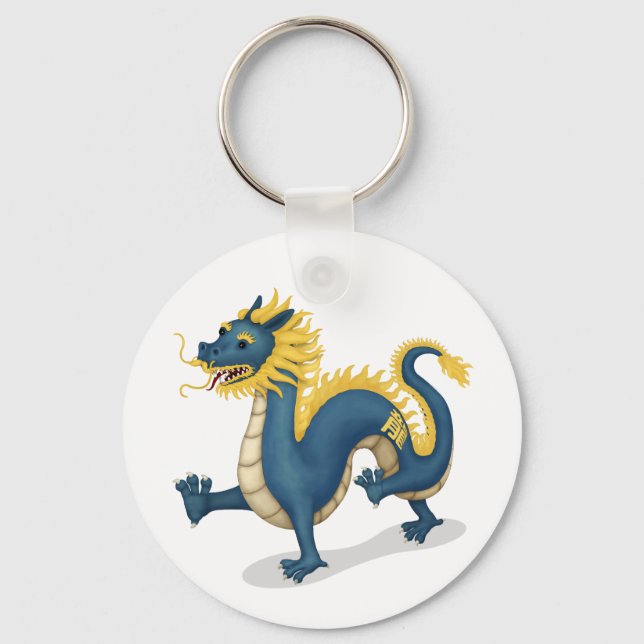 Chinese Zodiac Dragon Astrology Sign Key Ring (Front)