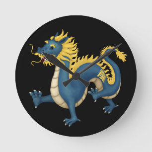 Chinese Zodiac Dragon Astrology Sign Round Clock
