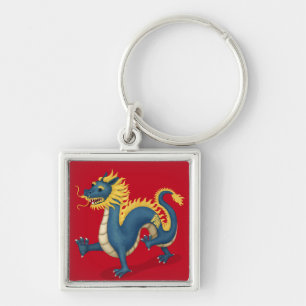 Chinese Zodiac Dragon Cute Astrology Sign Red Key Ring