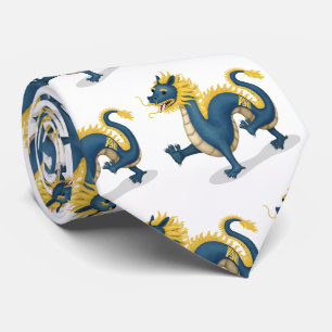 Chinese Zodiac Dragon Cute Astrology Sign White Tie