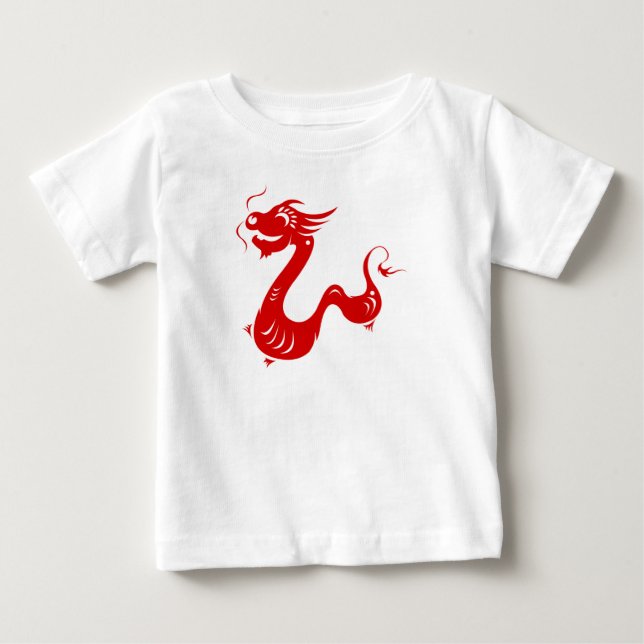 CHINESE ZODIAC DRAGON PAPERCUT ILLUSTRATION BABY T-Shirt (Front)