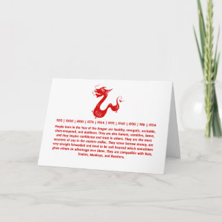 CHINESE ZODIAC DRAGON PAPERCUT ILLUSTRATION HOLIDAY CARD