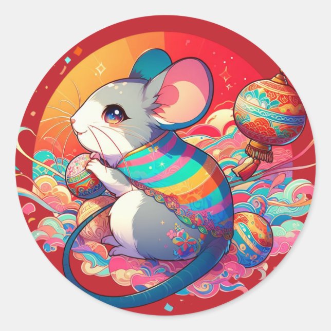 Chinese Zodiac: From Rats to Riches Classic Round Sticker (Front)