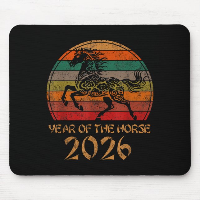 Chinese Zodiac Horse2026 Decorations Year Of The H Mouse Pad (Front)