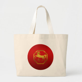 Chinese Zodiac Horse Large Tote Bag