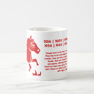 CHINESE ZODIAC HORSE PAPERCUT ILLUSTRATION COFFEE MUG