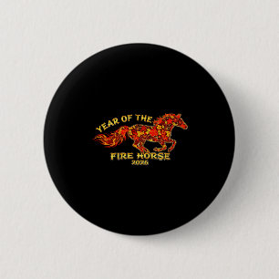 Chinese Zodiac Lunar Year Of The Fire Horse 2026  6 Cm Round Badge