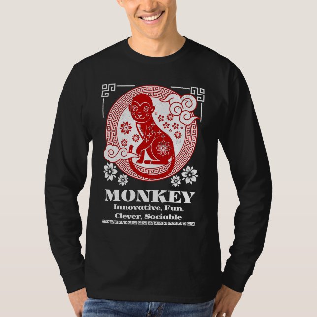 Chinese Zodiac Monkey Personality T-Shirt (Front)