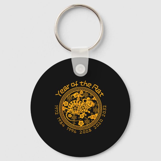Chinese Zodiac New Year Of The Rat Sign  Key Ring (Front)