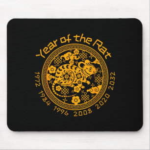 Chinese Zodiac New Year Of The Rat Sign  Mouse Pad