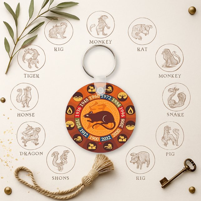 Chinese Zodiac Rat Key Ring (Creator Uploaded)