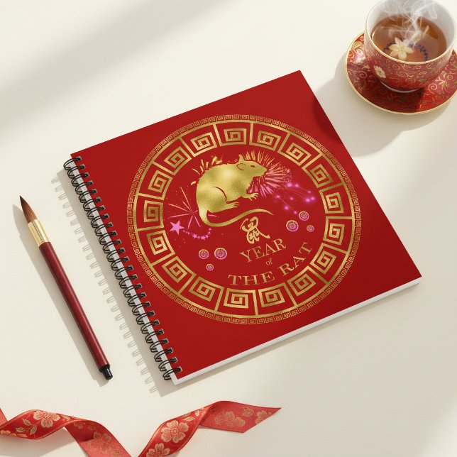 Chinese Zodiac Rat Red/Gold ID542 Notebook (Creator Uploaded)