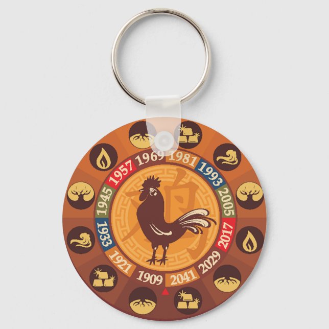 Chinese Zodiac - Rooster Key Ring (Front)
