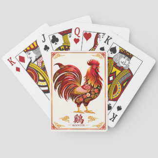 Chinese Zodiac Rooster Playing Cards