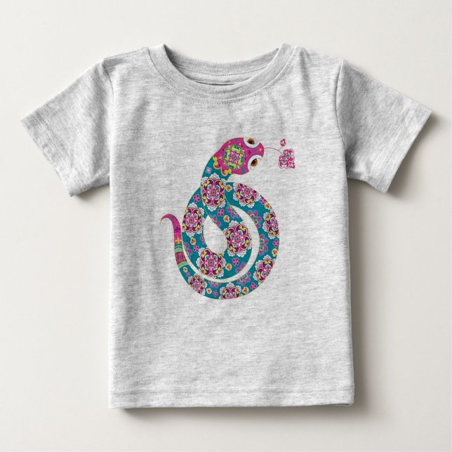 Chinese Zodiac Snake Colourful Series Baby T-Shirt (Front)