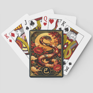 Chinese Zodiac Snake Golden Moon Playing Cards