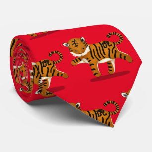 Chinese Zodiac Tiger Cute Astrology Sign Tie