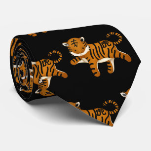 Chinese Zodiac Tiger Cute Astrology Sign Tie