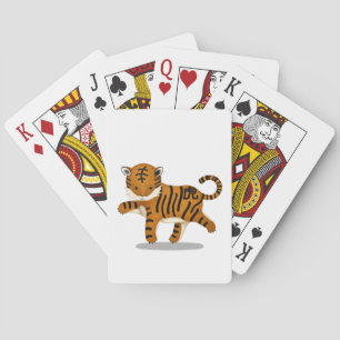 Chinese Zodiac Tiger Cute Astrology Sign White Playing Cards
