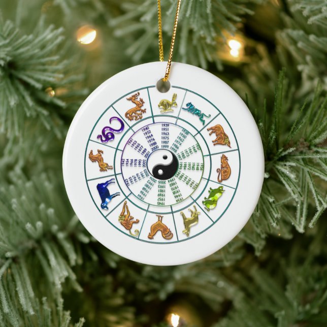 Chinese Zodiac Wheel, Chinese New Year Ceramic Tree Decoration (Tree)