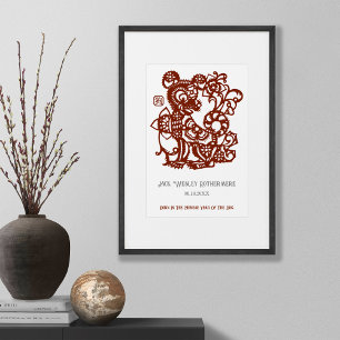 Chinese Zodiac Year Of Dog Birthday Print Gift