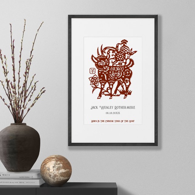 Chinese Zodiac Year Of Goat Birthday Print Gift (Creator Uploaded)