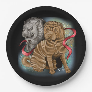 Chinese Zodiac Year of the Dog Paper Plate