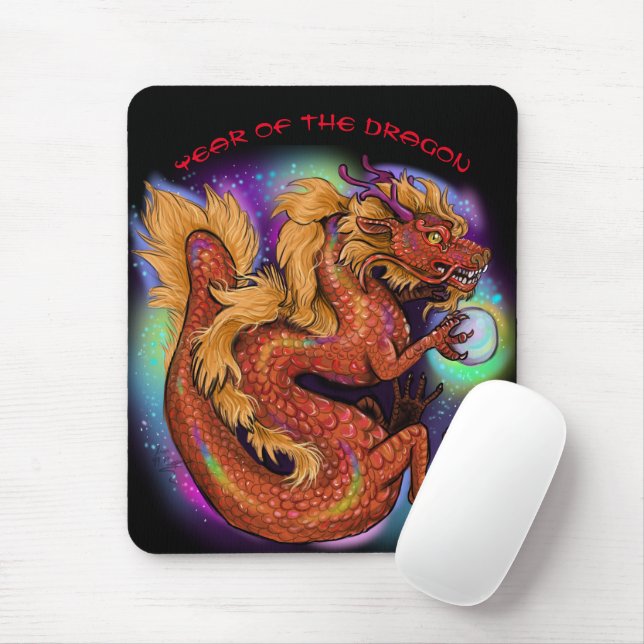 Chinese Zodiac Year of the Dragon 2024   Mouse Pad (With Mouse)