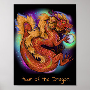 Chinese Zodiac Year of the Dragon Poster