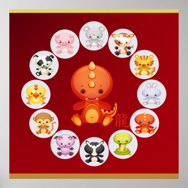 Chinese Zodiac Year of the Dragon Poster (Front)