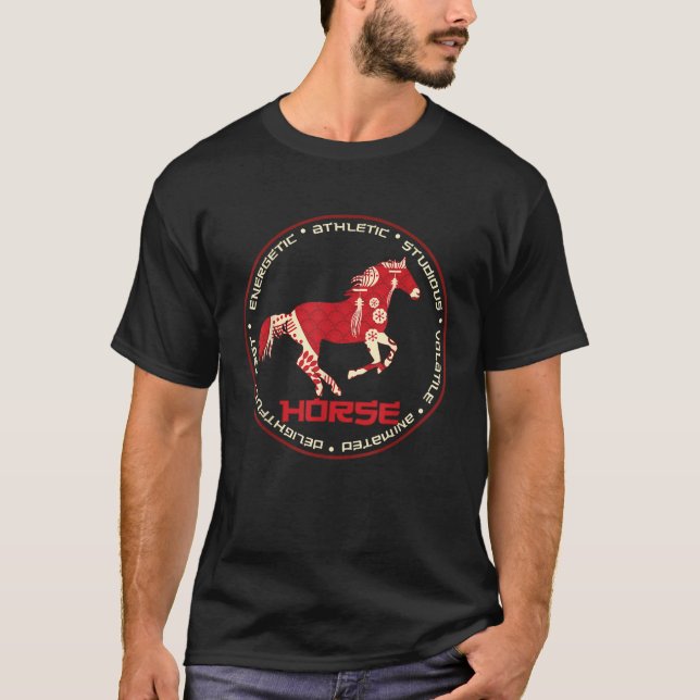 Chinese Zodiac Year of the Horse Astrology Horosco T-Shirt (Front)
