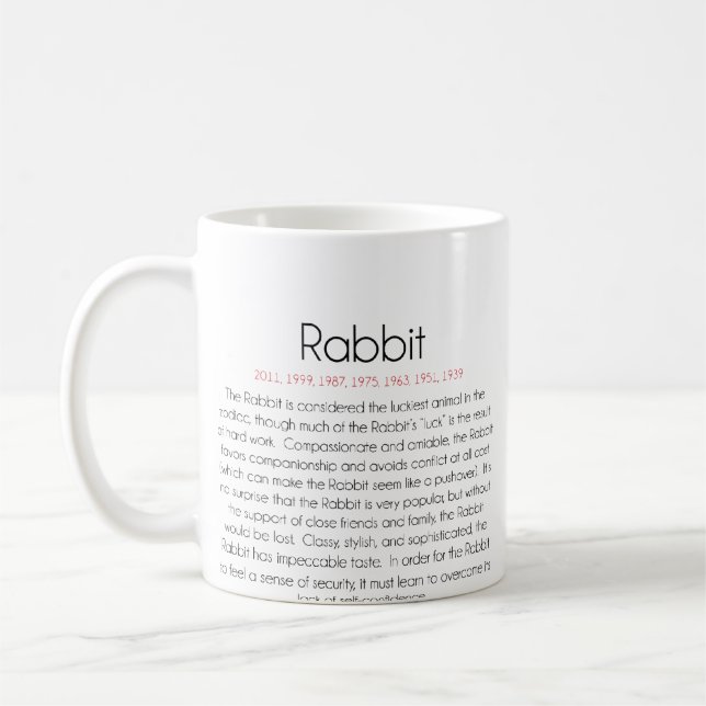 Chinese Zodiac (Year of the Rabbit) 2 Coffee Mug (Left)