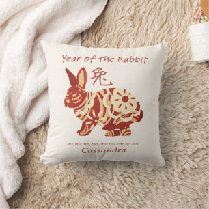 Chinese Zodiac Year Of The Rabbit Animal Sign  Cushion