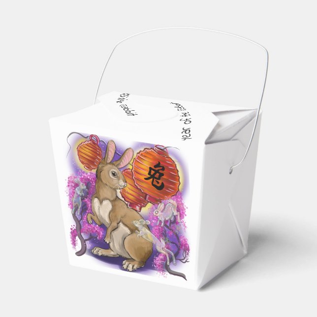Chinese Zodiac Year of the Rabbit Favour Box (Front Side)