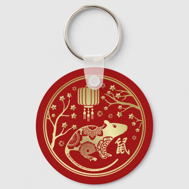 Chinese Zodiac Year of the Rat 2020 Key Ring (Front)