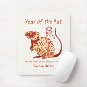 Chinese Zodiac Year Of The Rat Animal Sign  Mouse Pad