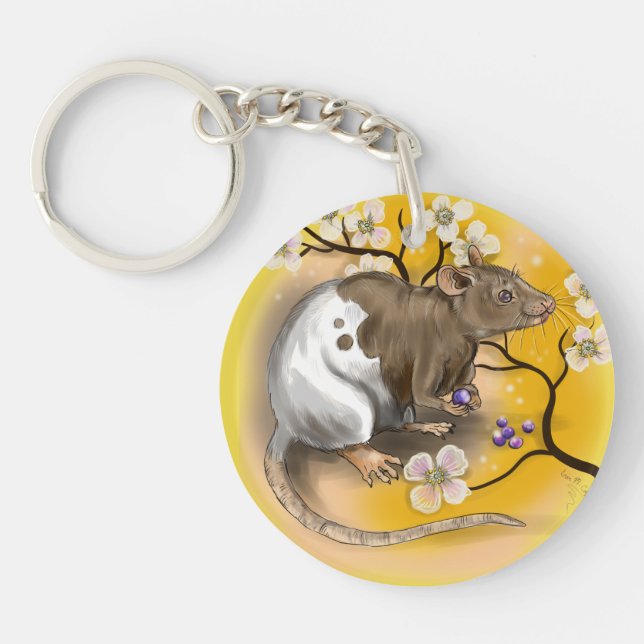chinese zodiac year of the rat key ring (Front)