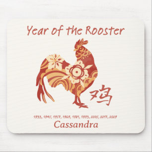 Chinese Zodiac Year Of The Rooster Animal Sign Mouse Pad