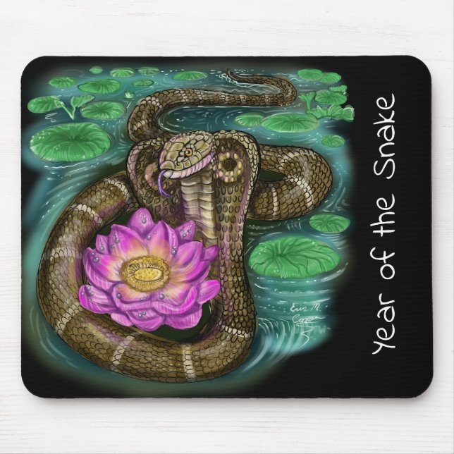 Chinese Zodiac Year of the Snake Mouse Pad (Front)