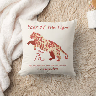 Chinese Zodiac Year Of The Tiger Animal Sign Cushion