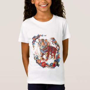 Chinese Zodiacs - Decorative Tiger with Floral Pat T-Shirt