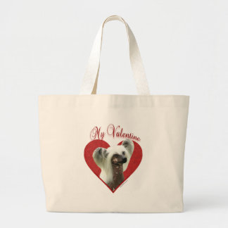 ChineseCrestedValentine Large Tote Bag