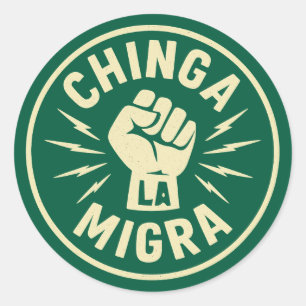 Chinga La Migra - Anti Ice Classic Round Sticker
