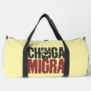Chinga La Migra Anti-ICE Shirt –Vintage Resistance Duffle Bag