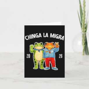 Chinga la migra funny frog protest graphic  card
