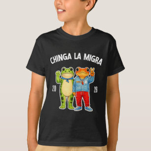 Chinga la migra funny frog protest graphic  T-Shirt
