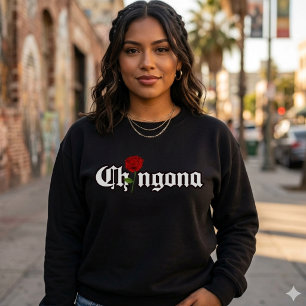 Chingona Red Rose sweatshirt