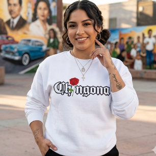 Chingona Red Rose sweatshirt