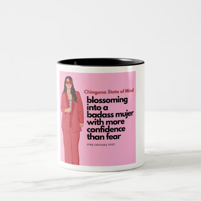 Chingona State of Mind Two-Tone Coffee Mug (Center)