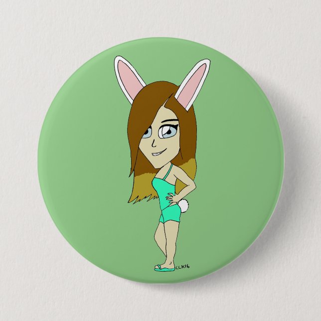 Chini Bunny girl  7.5 Cm Round Badge (Front)